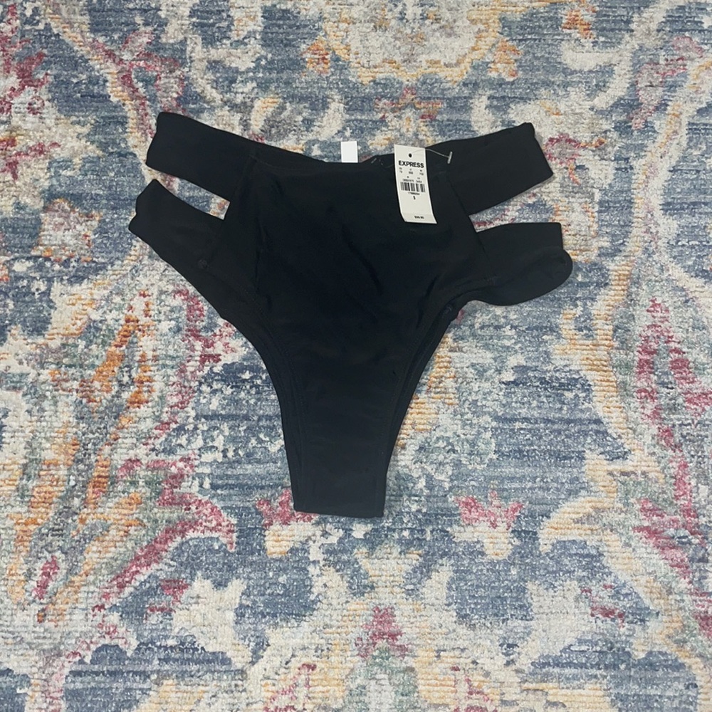 High waisted slit open bikini bottom